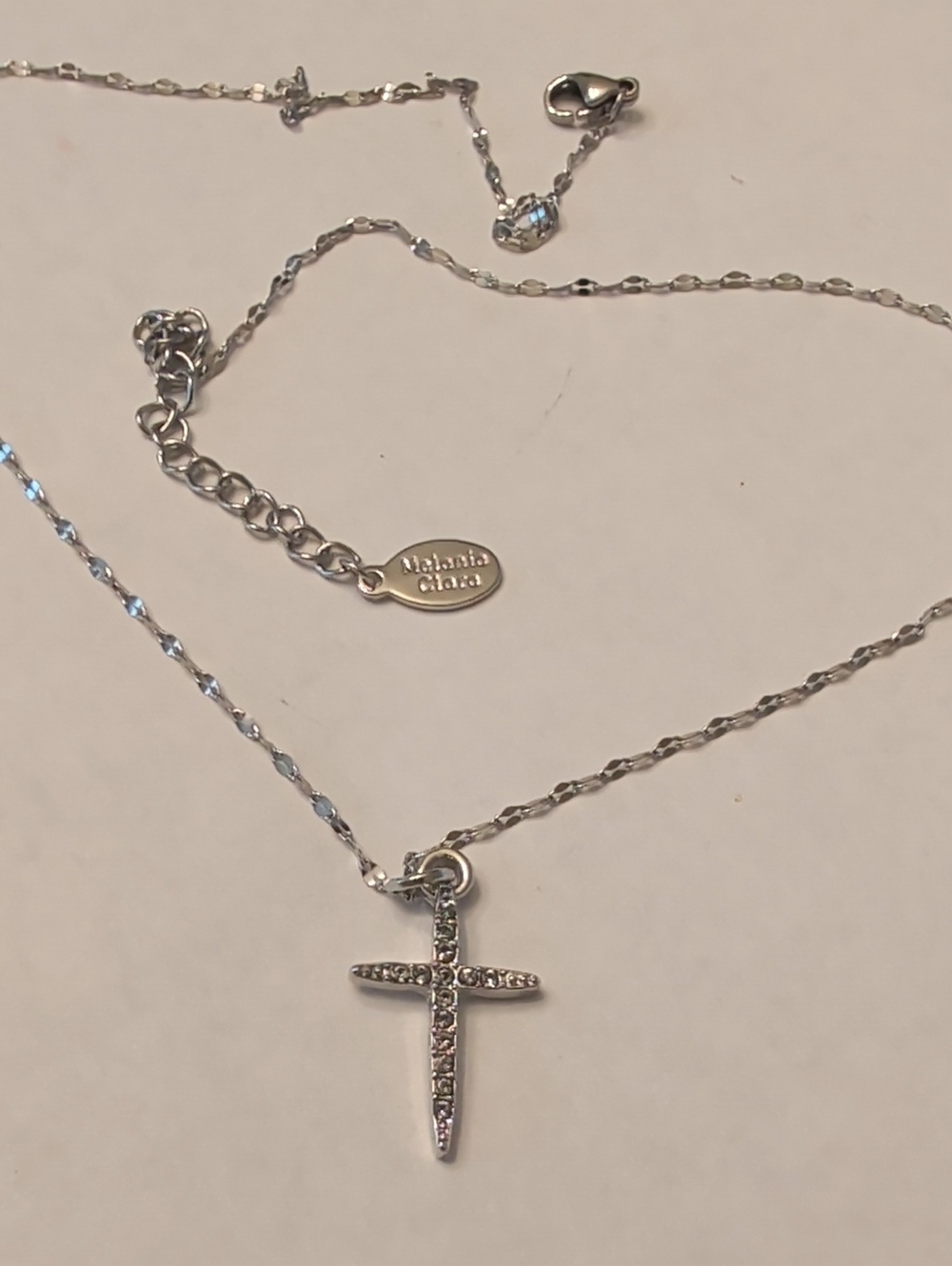 Melania Clara Silver Tone Cross Pendant Necklace by Melania Clara - Silver